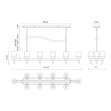 Alora Lucian 10 Light Linear Pendant - Crescent Harbor