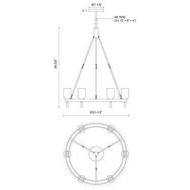 Alora Lucian 6 Light Chandelier - Crescent Harbor
