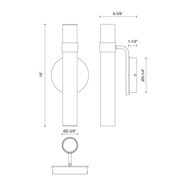 Alora Madison LED 14 Inch Wall/Vanity Light UNV - Crescent Harbor