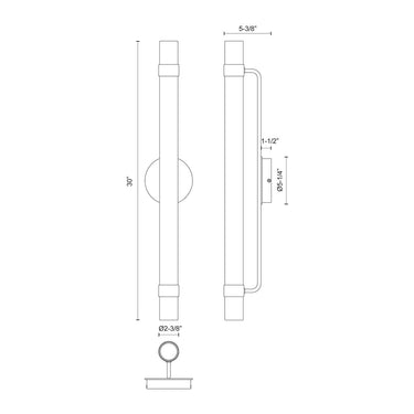 Alora Madison LED 30 Inch Wall/Vanity Light UNV - Crescent Harbor