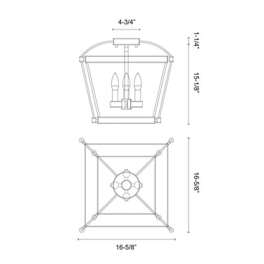 Alora Manor 4 Light Semi-Flush Mount - Crescent Harbor