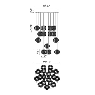 Alora Marni LED Multi Pendant 18 Head - Crescent Harbor