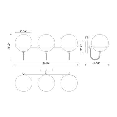 Alora Mood Alba WV458324 24 Inch Wall/Vanity Light 7