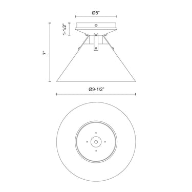 Alora Mood Archer FM584507 7 Inch Flush Mount 2