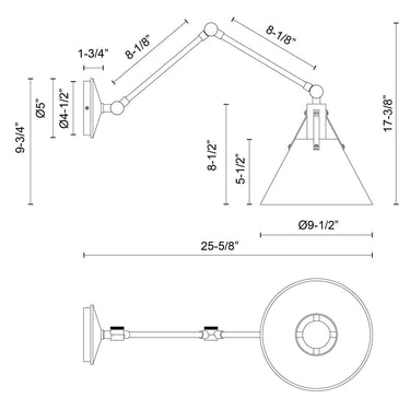 Alora Mood Archer WV584510 10 Inch Wall/Vanity Light 2