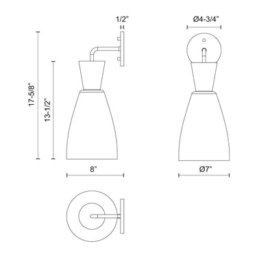 Alora Mood Arlo WV534007 7 Inch Wall/Vanity Light 1