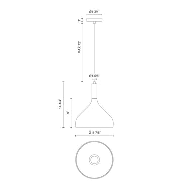 Alora Mood Belleview PD532312 12 Inch Pendant 2