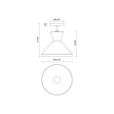 Alora Mood Betty SF473710 10 Inch Semi-Flush Mount 2