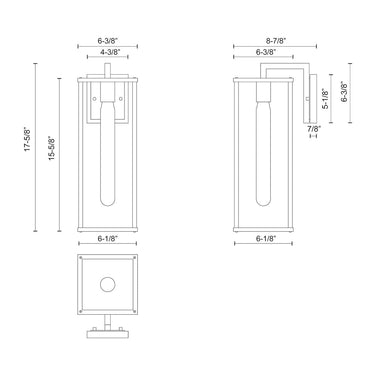 Alora Mood Brentwood EW652707BKCL 17 Inch Exterior Wall Sconce 3