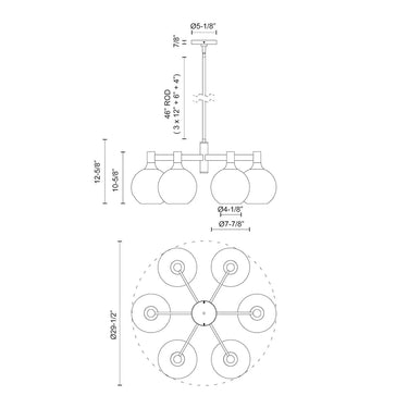 Alora Mood Castilla CH506230 29 Inch Chandelier 3