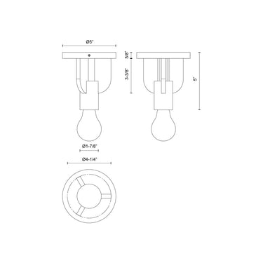 Alora Mood Claire SF607001 5 Inch Semi-Flush Mount 2