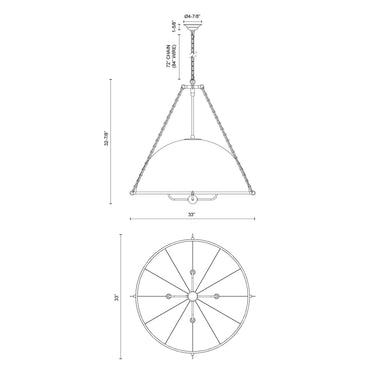 Alora Mood Crosby CH661433 33 Inch Chandelier 5
