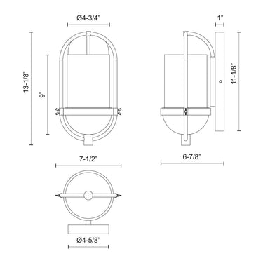 Alora Mood Cyrus WV539007 7 Inch Wall/Vanity Light 2