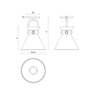 Alora Mood Emerson SF412009 9 Inch Semi-Flush Mount 2