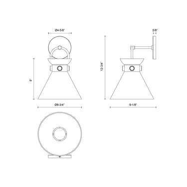 Alora Mood Emerson WV412509 9 Inch Wall/Vanity Light 1