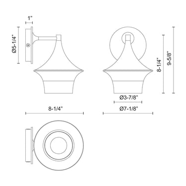 Alora Mood Emiko WV523007 7 Inch Wall/Vanity Light 2