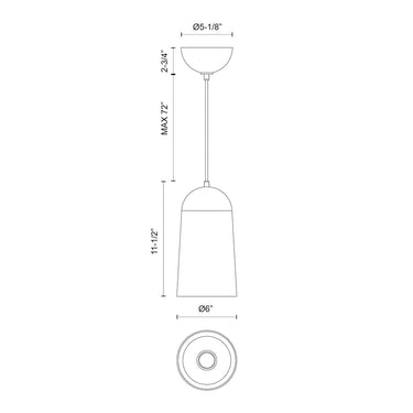 Alora Mood Emil PD542207 6 Inch Pendant 2