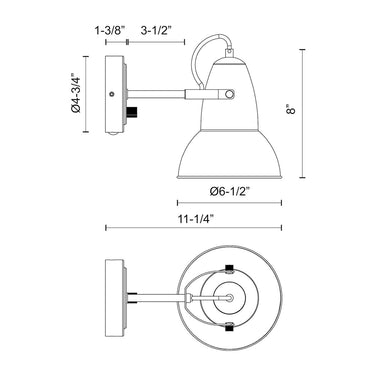 Alora Mood Felix WV576607 7 Inch Wall/Vanity Light 1