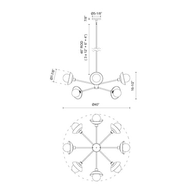Alora Mood Francesca CH517338 40 Inch Chandelier 3