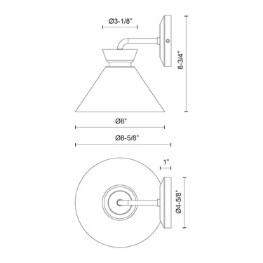 Alora Mood Halston WV470108 8 Inch Wall/Vanity Light 3