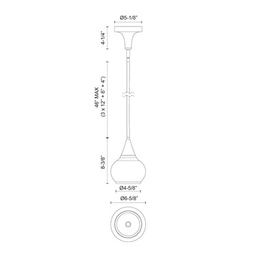 Alora Mood Hazel PD524006 6 Inch Pendant 2