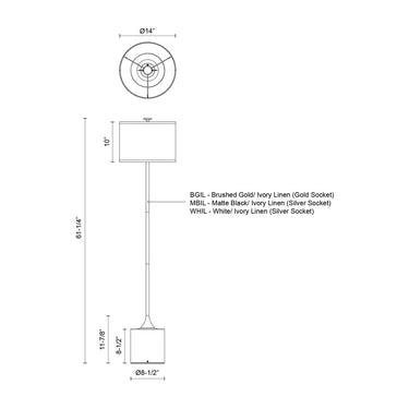 Alora Mood Issa FL418761 61 Inch Floor Lamp 2