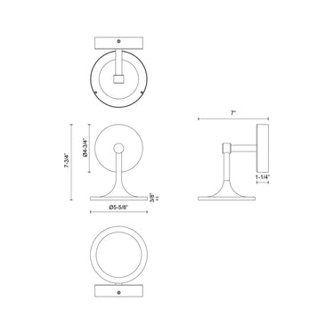 Alora Mood Issa WV418006 6 Inch LED Wall/Vanity Light 1