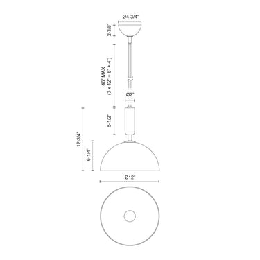Alora Mood Jude PD563012 12 Inch Pendant 2