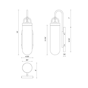 Alora Mood Lancaster EW461101BKCB 5 Inch Exterior Wall Sconce 2