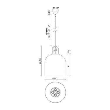 Alora Mood Lancaster PD461104 16 Inch Pendant 2