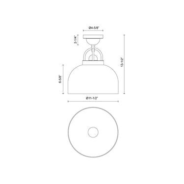 Alora Mood Lancaster SF461101 12 Inch Semi-Flush Mount 2