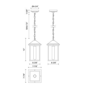 Alora Mood Larchmont EP552009BKCL 7 Inch Exterior Pendant 2