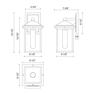 Alora Mood Larchmont EW552007BKCL 6 Inch Exterior Wall Sconce 3