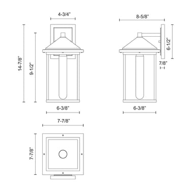 Alora Mood Larchmont EW552009BKCL 9 Inch Exterior Wall Sconce 3