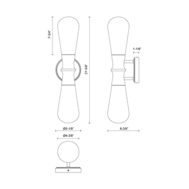 Alora Mood Marcel EW464002BKCB 5 Inch Exterior Wall Sconce 2