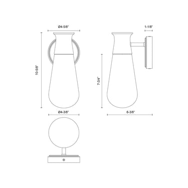 Alora Mood Marcel WV464001 5 Inch Wall/Vanity Light 2
