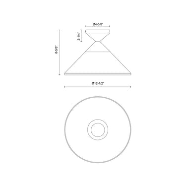 Alora Mood Mauer SF521012 12 Inch Semi-Flush Mount 1