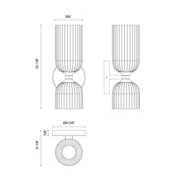 Alora Mood Nelly WV442612 12 Inch Wall/Vanity Light 5