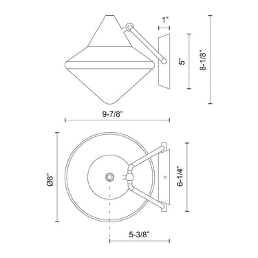 Alora Mood Nora WV537508 8 Inch Wall/Vanity Light 1