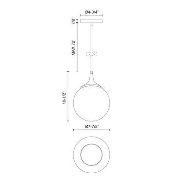Alora Mood Nouveau PD505108 8 Inch Pendant 2
