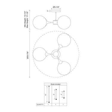 Alora Mood Nouveau SF505326 26 Inch Semi-Flush Mount 3