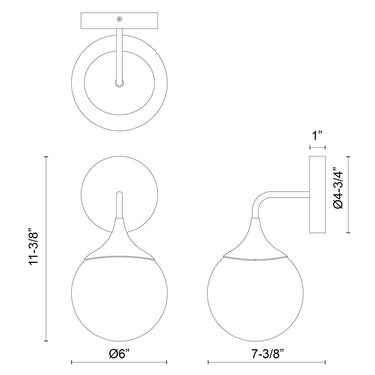 Alora Mood Nouveau WV505106 12 Inch Wall/Vanity Light 1