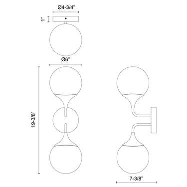 Alora Mood Nouveau WV505219 19 Inch Wall/Vanity Light 1
