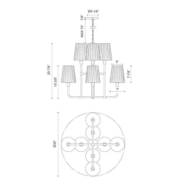 Alora Mood Plisse CH628830 30 Inch Chandelier 2