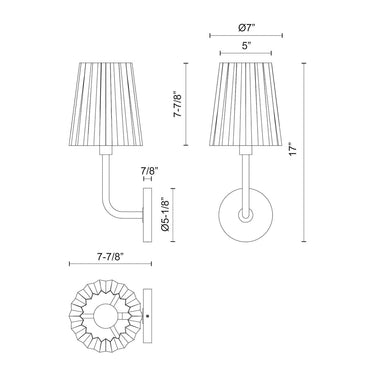 Alora Mood Plisse WV528007 7 Inch Wall/Vanity Light 1