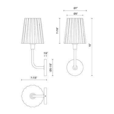 Alora Mood Plisse WV628107 7 Inch Wall/Vanity Light 1
