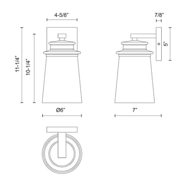 Alora Mood Quincy EW533006BKCB 6 Inch Exterior Wall Sconce 2