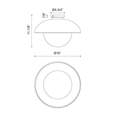 Alora Mood Rubio FM522016 16 Inch Flush Mount 3