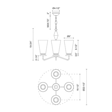 Alora Mood Salem CH570423 23 Inch Chandelier 2