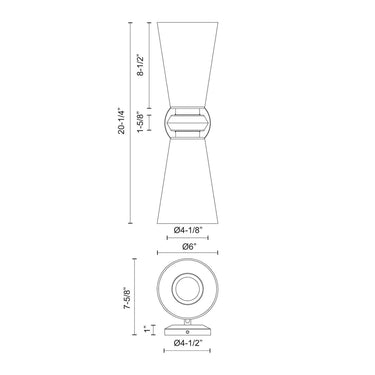Alora Mood Salem WV570221 6 Inch Wall/Vanity Light 1
